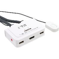 InLine® KVM Switch, 2-fach, HDMI, USB, mit Audio, integr. Kabel 62612I