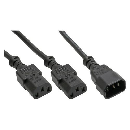 InLine® Netz-Y-Kabel, Kaltgeräte, 1x IEC-C14 auf 2x IEC-C13, 5m 16657L