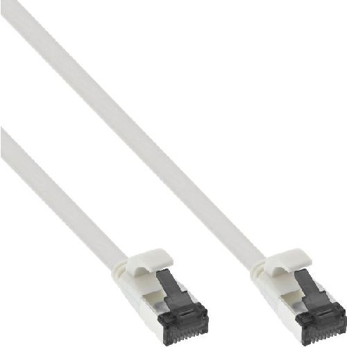 InLine® Patchkabel flach, U/FTP, Cat.8.1, TPE halogenfrei, weiß, 7,5m 75807W