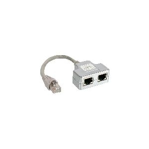 InLine® ISDN Port-Doppler, 1x RJ45 Stecker an 2x RJ45 Buchse, mit Kabel 69932A