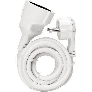 Kopp Strom-Verlängerung Schutzkontakt Winkelstecker extra flach, weiß, 5m 16235W