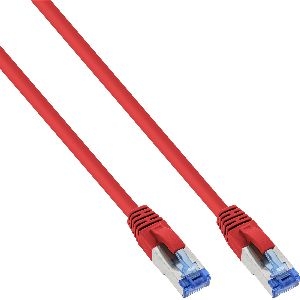 25er B-Pack InLine® Patchkabel, S/FTP (PiMf), Cat.6A, halogenfrei, rot, 3m B-76803R