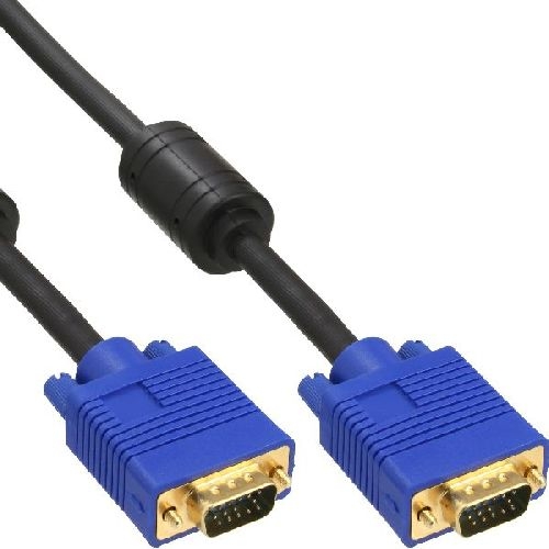 InLine® S-VGA Kabel Premium, 15pol HD Stecker / Stecker, schwarz, 5m 17718S