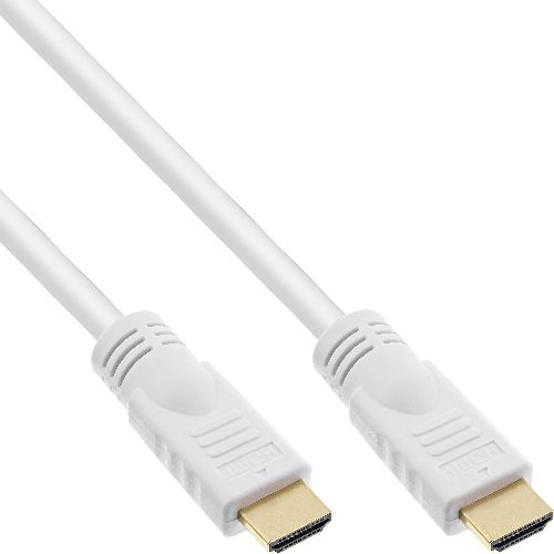 InLine® HDMI-High Speed Kabel mit Eth., Premium, ST / ST, weiß / gold, 5m 17505W