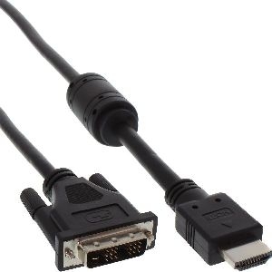 InLine® HDMI-DVI Adapterkabel, 19pol Stecker auf 18+1 Stecker, mit Ferrit, 5m 17665