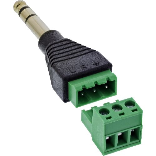 InLine® 6,35mm Klinkenstecker an Terminalblock, Stereo, 3pol 92504L
