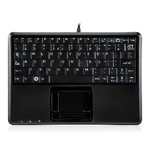Perixx PERIBOARD-510 H PLUS US, Mini USB-Tastatur, Touchpad, Hub, schwarz 57173U