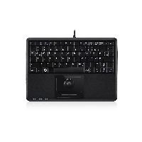 Perixx PERIBOARD-509 H PLUS DE, Mini USB-Tastatur, Trackball, schwarz 57149S