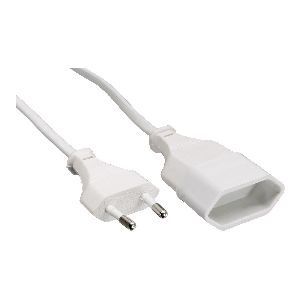 InLine® Euro-Verlängerung, Eurostecker an Eurokupplung, weiß, 0,2m 16680W