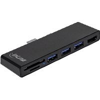 InLine® MultiHub, Surface Pro 4/5/6, 3-Port USB 3.2, USB-A Buchse, HDMI 4K, Cardreader, schwarz 3539