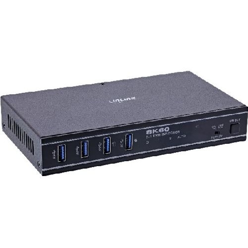 InLine® KVM Switch, 2-fach, HDMI, 8K@60Hz, USB 3.2, mit IR & RS-232 57885C