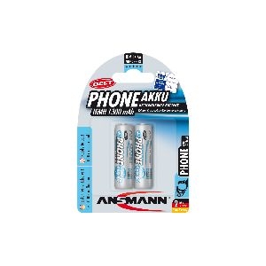 ANSMANN 5030802 NiMH-Akku Mignon AA, Phone DECT, 1300mAh, 2er-Pack 01068F