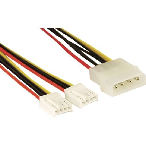 InLine® Strom Y-Kabel intern, 1x 5,25 an 2x 3,5, 0,20m 26950