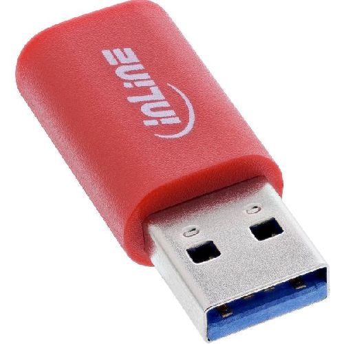 InLine® USB-Datenblocker, Adapter USB-A Stecker an USB-C Buchse, 5 V, 1,5 A 31652