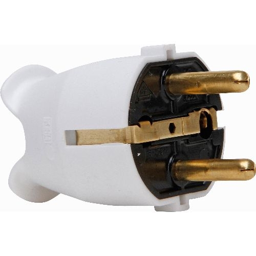 Kopp Kunststoff-Schutzkontakt-Stecker, für 3x1,5mm², arktisweiß 16731H