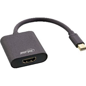 InLine® Mini DisplayPort HDMI Adapterkabel Aluminium mit Audio, 4K/60Hz, schwarz 17193S