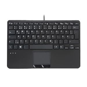 Perixx PERIBOARD-525 DE B, Mini-USB-Tastatur mit Touchpad, schwarz 57155N