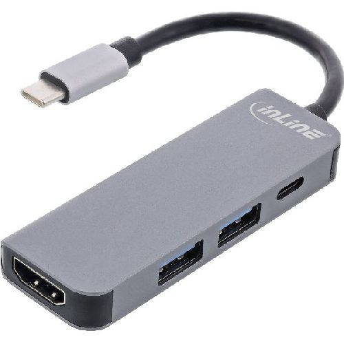 InLine® Multihub USB 3.2 Gen.1, 2x USB-A, HDMI 4K/30Hz, USB-C PD 87W 33271H