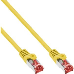 InLine® Patchkabel, S/FTP (PiMf), Cat.6, halogenfrei, Kupfer, gelb, 0,5m 76950Y