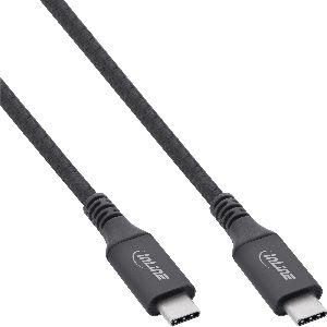 InLine® USB4 Kabel, USB-C Stecker/Stecker, 8K60Hz, schwarz, 2m 35902A