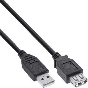 InLine® USB 2.0 Verlängerung, Stecker / Buchse, Typ A, schwarz, 1m 34610B