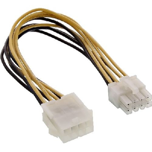InLine® Strom Verlängerung intern, Netzteil zu Mainboard 8pol. ST / BU, 0,20m 26631