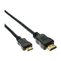 InLine® High Speed HDMI® Mini Kabel, Stecker A auf C, verg. Kont., schwarz, 0,3m 17456P