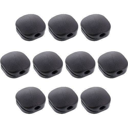 10er Pack InLine® Click Kabelmanager 1-Line, schwarz 59971M