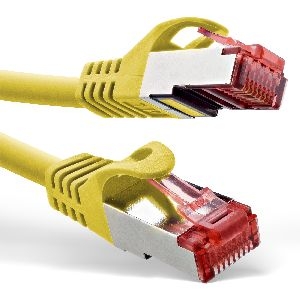 InLine® Patchkabel, S/FTP (PiMf), Cat.6, 250MHz, PVC, Kupfer, gelb, 0,25m 76422Y