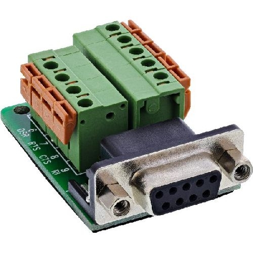 InLine® Terminalblock D-Sub 9 Buchse, Federklemme, Schraubsicherung 92501A