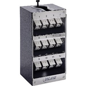 InLine® Verteilerkasten 12-Port Cat.6A Wand-/Hutschiene inkl. Keystone-Module 76203Q