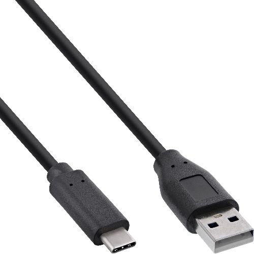 InLine® USB 2.0 Kabel, USB-C Stecker an A Stecker, schwarz, 5m 35735