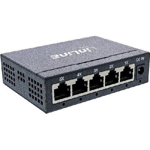 InLine® 5-Port Gigabit Switch, 1 Gb/s, Desktop, Metallgehäuse, lüfterlos 32305O