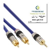InLine® Cinch/Klinke Kabel, PREMIUM, 2x Cinch Stecker an 3,5mm Klinke, 15m 89945P