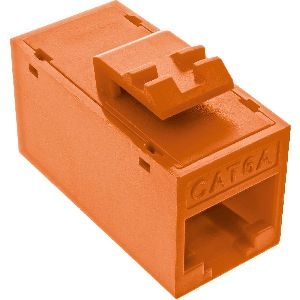 InLine® Keystone RJ45 Buchse/Buchse, ungeschirmt, Cat.6A, 8er Pack, orange 76217O