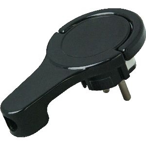 Kopp Kunststoff-Schutzkontakt-Flachstecker, Bügel, für 3x1,5 mm², schwarz 16731G