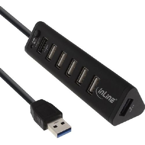 InLine® Smart Hub, 7-fach USB 3.2 Gen.1 / 2.0 Hub mit Schnelllade-Anschluss 66763