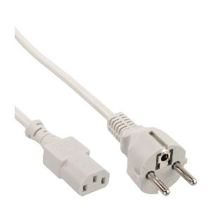 InLine® Netzkabel, Schutzkontakt gerade auf Kaltgerätestecker C13, 0,5m, grau 16651K