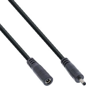 InLine® DC Verlängerungskabel, DC Stecker/Buchse 3,5x1,35mm,AWG 18, schwarz 0,5m 26955I