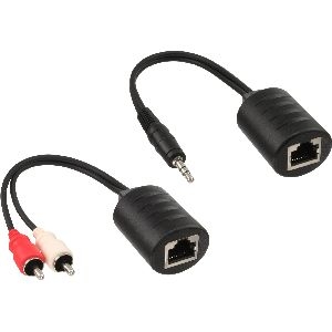 InLine® Audio über RJ45 passiv, 2x Cinch 1x Klinke 3,5mm / RJ45 Buchse, max. 50m 89003