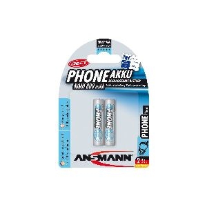ANSMANN 5035332 NiMH-Akku Micro AAA, Phone DECT, 800mAh, 2er-Pack 01069X