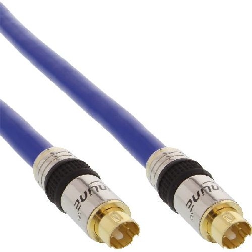 InLine® S-VHS Kabel, PREMIUM, vergoldete Stecker, 4pol mini DIN ST / ST, 3m 89946P