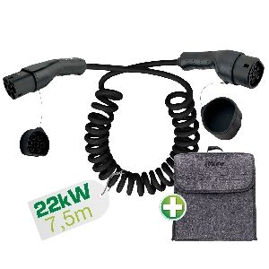 InLine® EV Spiral-Autoladekabel 22kW Typ2, 3-phasig, 7,5m 16287S