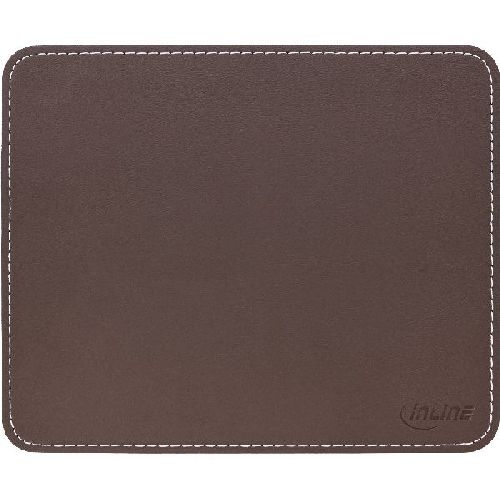 InLine® Maus-Pad Premium Kunstleder, 255x220x3mm, braun 55459C