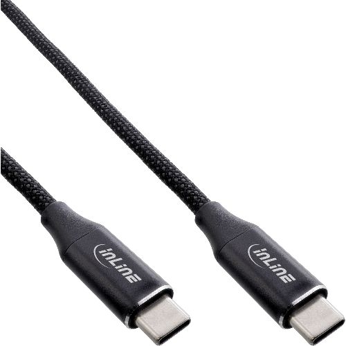 InLine® Magnetic USB-C Kabel, USB-C Stecker/Stecker, 100W, schwarz, 1,5m 35884