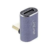 InLine® USB4 Adapter, USB-C Stecker/Buchse oben/unten gewinkelt, Aluminium, grau 35900D