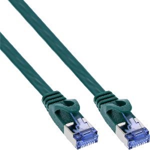 InLine® Patchkabel flach, U/FTP, Cat.6A, grün, 10m 71800G