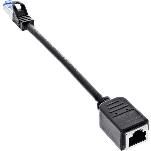 InLine® Patchkabel Verlängerung, RJ45 Protektor, S/FTP (PiMf), Cat.6A, 0,2m 76501X