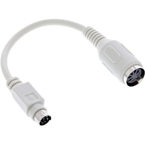 InLine® Tastatur-Adapterkabel, 5pol DIN-Buchse an PS/2-Stecker, Länge: ca. 10cm 39340