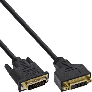 InLine® DVI-D Verlängerung Premium, digital 24+1 Stecker / Buchse, Dual Link, 3m 17763P